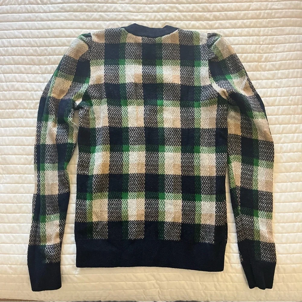 Ann Taylor Women’s Crewneck Plaid Sweater - Green, Navy, Tan - Size M - Picture 4 of 7